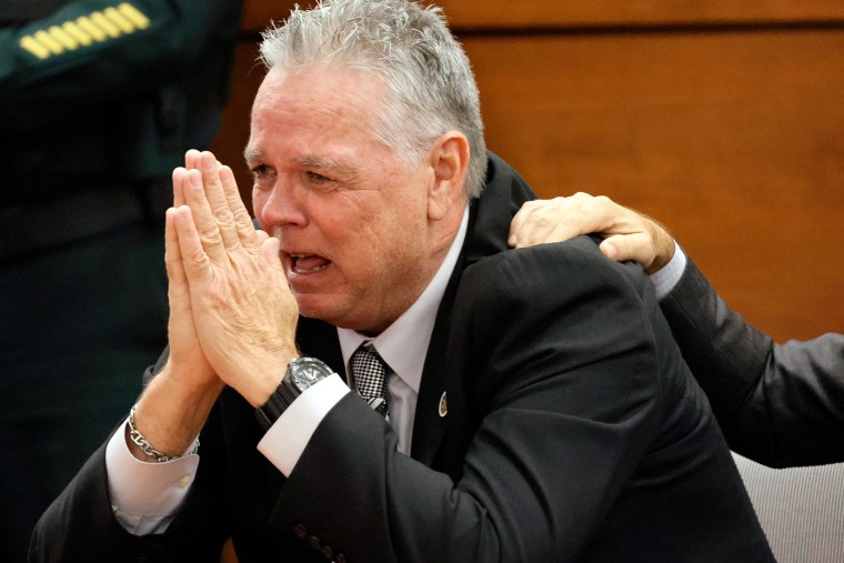Scot Peterson after he was found not guilty on all charges at the Broward County Courthouse in Fort Lauderdale, Fla., on Thursday, June 29, 2023.