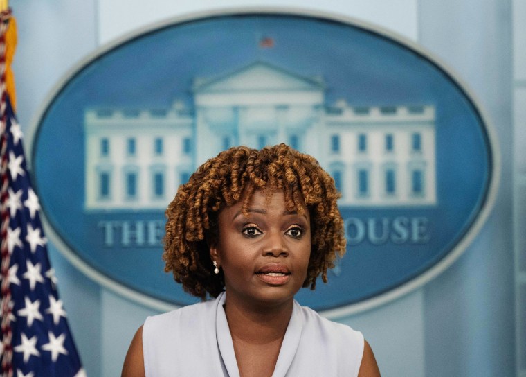 White House Press Secretary Karine Jean-Pierre speaks during the daily briefing in the Brady Press Briefing Room of the White House on June 7, 2023. 