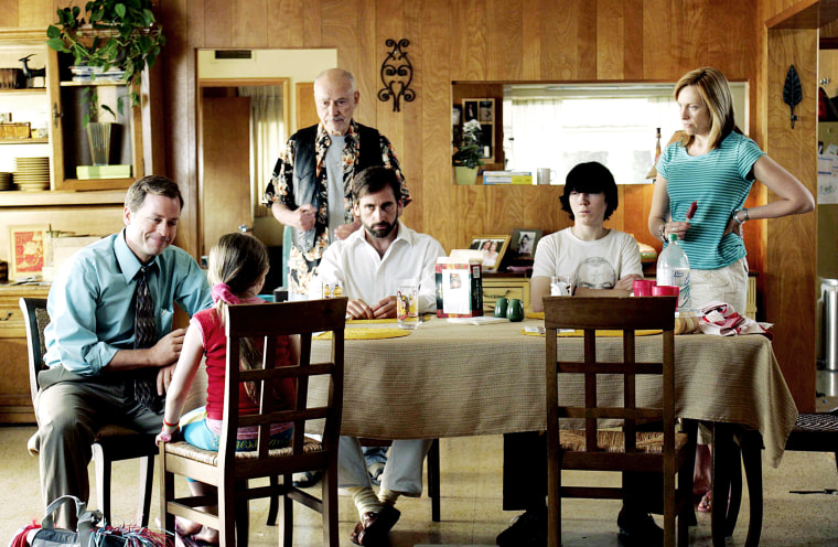Greg Kinnear, Abigail Breslin, Alan Arkin, Steve Carell, Paul Dano and Toni Collette in "Little Miss Sunshine." 