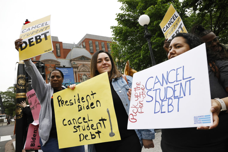 Student loan borrowers protest for debt forgiveness in Washington, D.C.