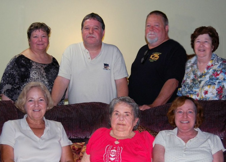 The Gill family in 2015. Top row (L to R): Jeannie, Patrick, Hugh. Bottom row (L to R): Martha, Anola, Trish. 