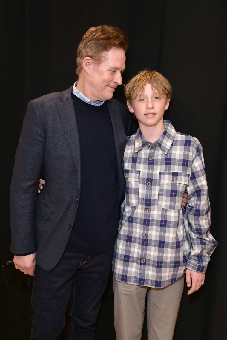 James Tupper and Atlas Heche Tupper attend the Celebration for Anne Heche with a reading of "Call Me Anne" by Heather Duffy at Barnes & Noble at The Grove on January 24, 2023 in Los Angeles, California. 