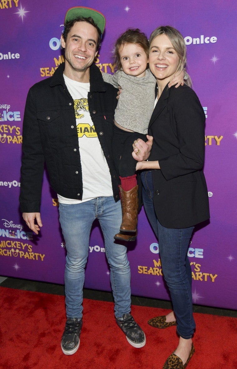 Kevin Manno, Molly Sullivan Manno, and Ali Fedotowsky attend 2019 Disney On Ice "Mickey's Search Party" at Staples Center on December 13, 2019 in Los Angeles, California.