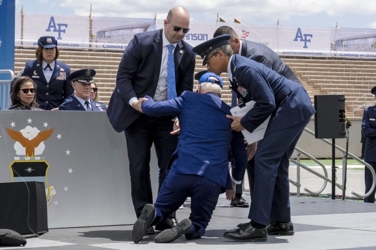 Biden ‘fine’ After Fall On Stage At US Air Force Academy Graduation