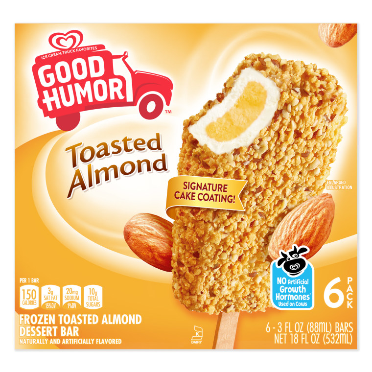A box of Good Humor's discontinued toasted almond bars