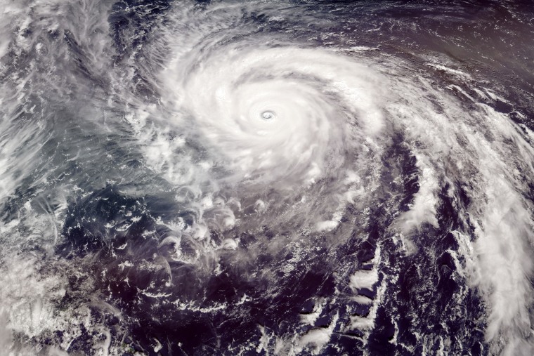 Category 5 Typhoon satellite view. Elements of this image furnished by NASA.