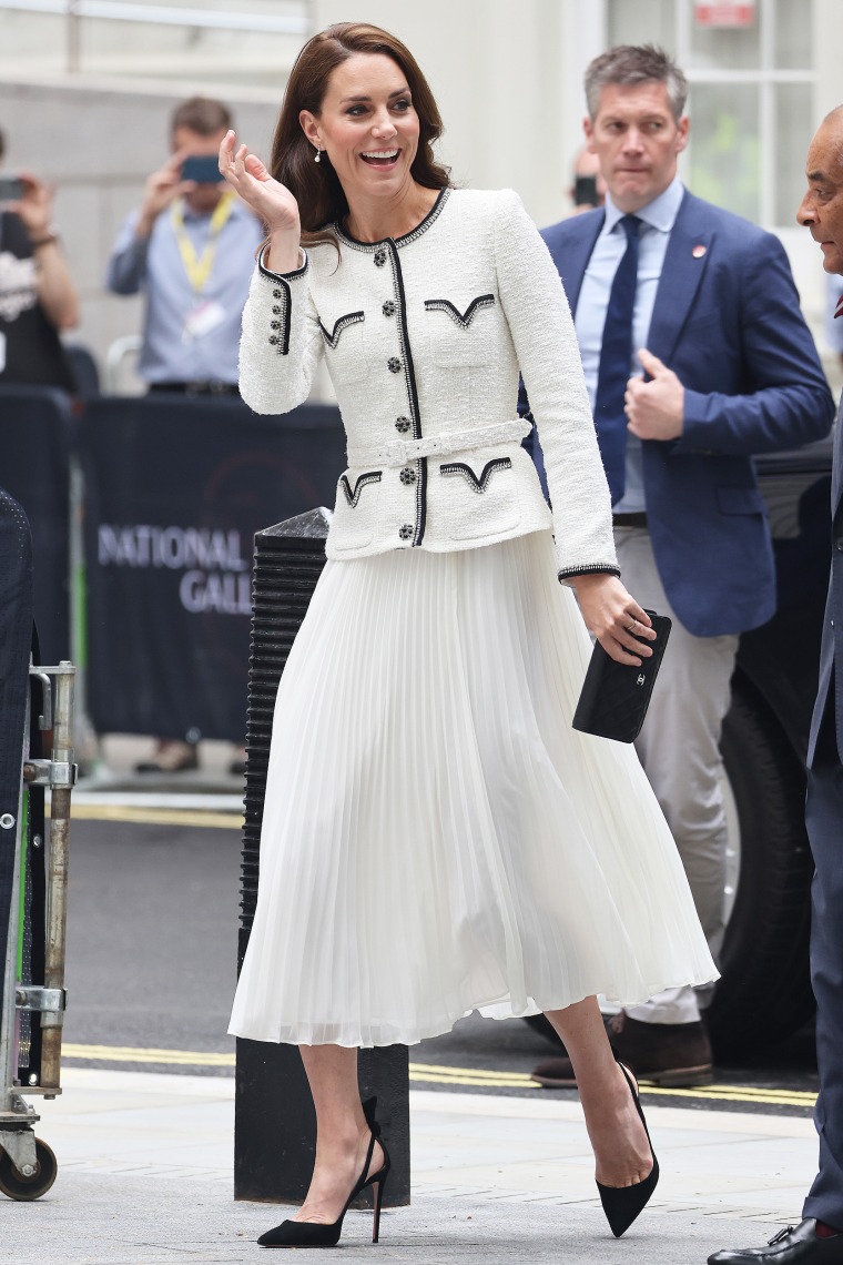 Catherine, Princess of Wales arrives at the reopening of the National Portrait Gallery on June 20, 2023 in London, England.
