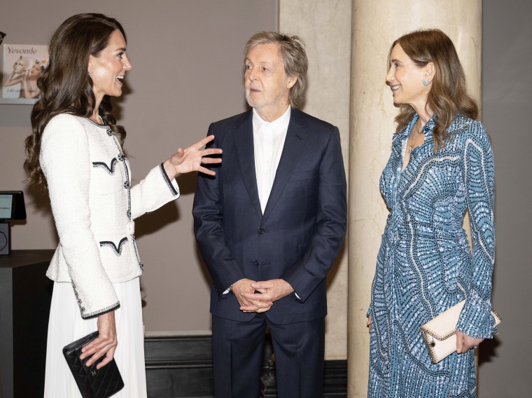 Catherine, Princess of Wales meets with Paul McCartney and his wife Nancy Shevell 