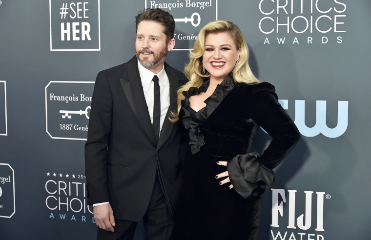 Brandon Blackstock and Kelly Clarkson at the 25th Annual Critics' Choice Awards on January 12, 2020 in Santa Monica, CA.