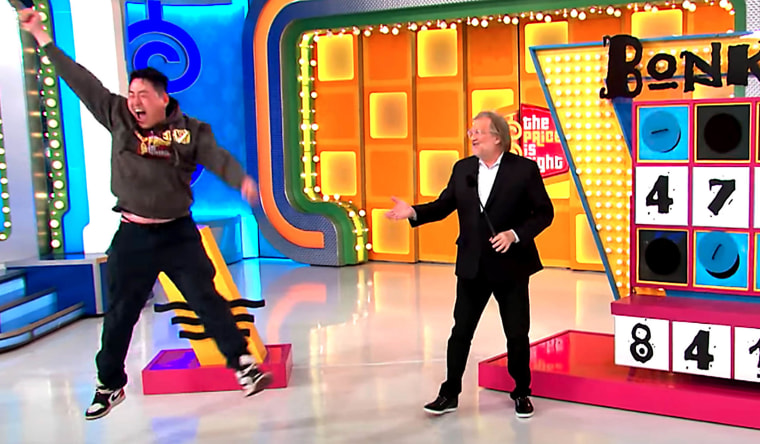 Henry, left, got a little too fired up on "The Price is Right."