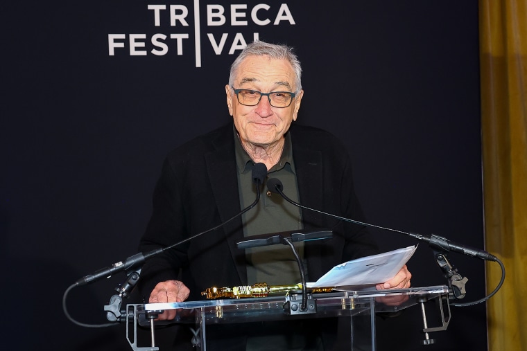 Robert DeNiro speaks during the Tribeca Festival Opening Night Reception at Tribeca Grill on June 07, 2023 in New York City.