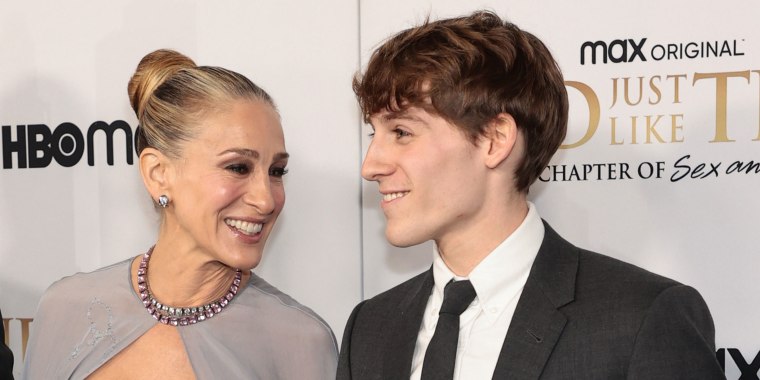 The mother-son duo at the "And Just Like That" premiere at Museum of Modern Art on Dec. 8, 2021 in New York City. 