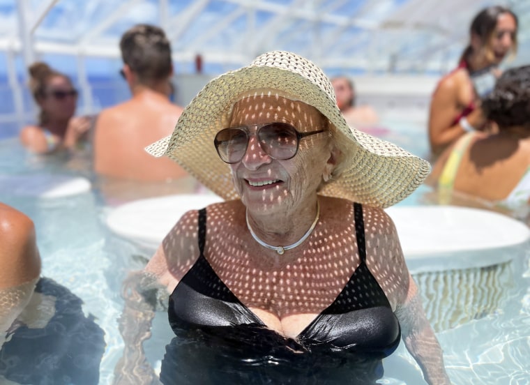 Mildred Kirschenbaum, 100, loves taking cruises.