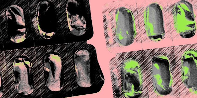 Photo Illustration: An abstracted image of pill blister packs