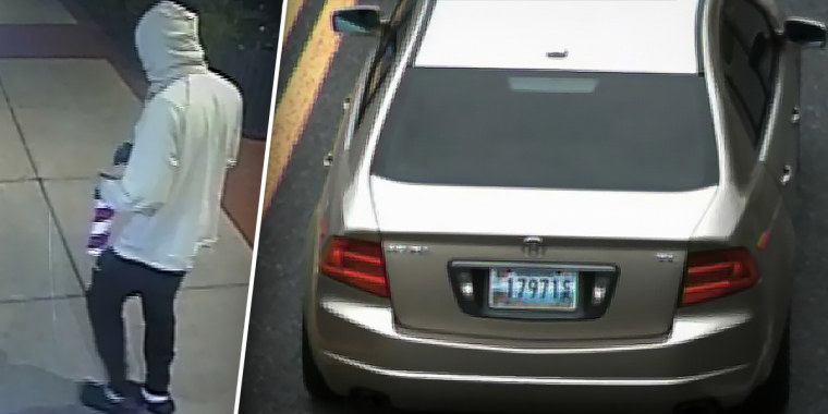 Police released these images of a suspect and a vehicle believed to be involved in the explosions at three businesses in Washington, D.C.
