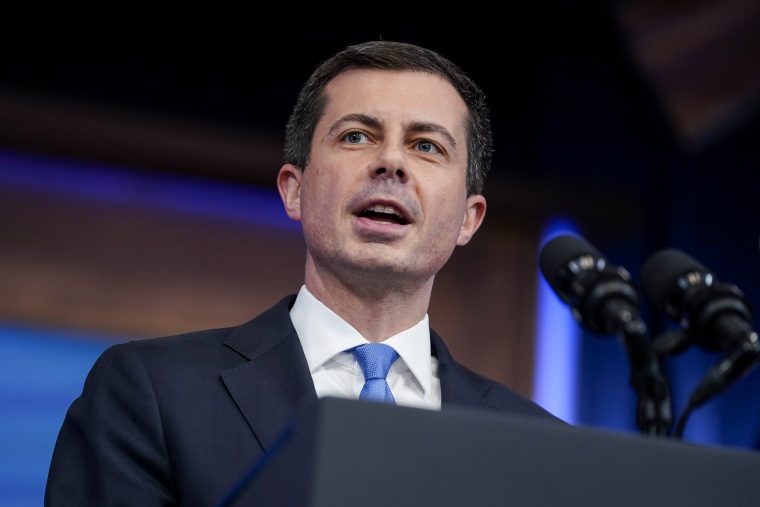 Transportation Secretary Pete Buttigieg on May 8, 2023 in Washington, DC.