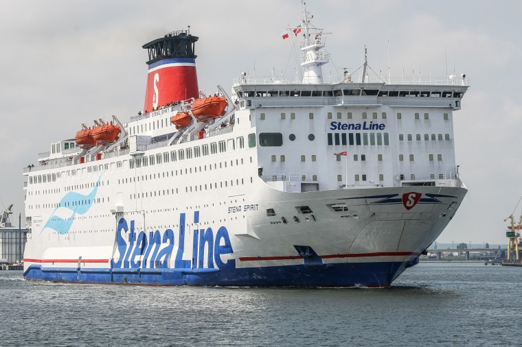 Stena Spirit ferry is seen in Gdynia, Poland on 23 June 2017 Due to the growing demand for freight transport Stena Line introduces the fourth ferry to the service on the Gdynia (Poland) - Karlskrona (Sweden) route.
