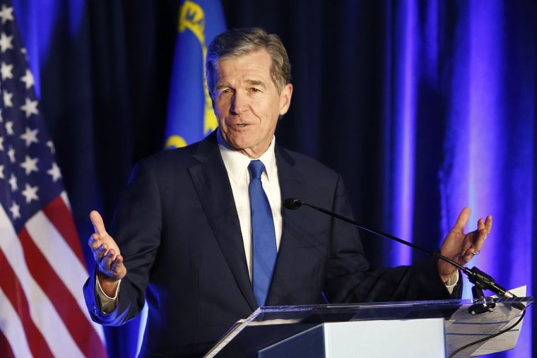 North Carolina Governor Roy Cooper at the North Carolina Democratic Party's election night party  in Raleigh, on May 17, 2022. 