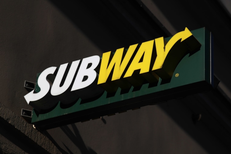 Subway logo is seen on the restaurant  in Krakow, Poland on October 16, 2019.