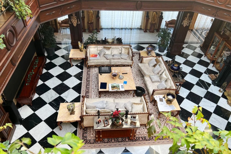 An overhead view of a living area. 