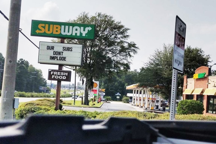 This Subway sign was taken down after backlash.