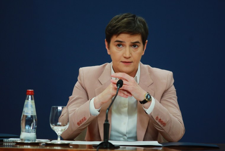 Serbian Prime Minister Ana Brnabic in Belgrade on June 7, 2023. 