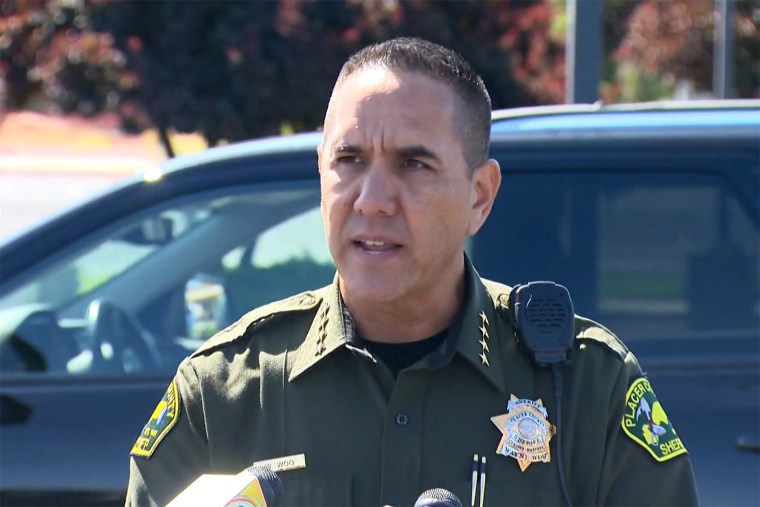 Sheriff Wayne Woo updates the media on inmate Eric Abril, in Placer County, Calif., on July 9, 2023.