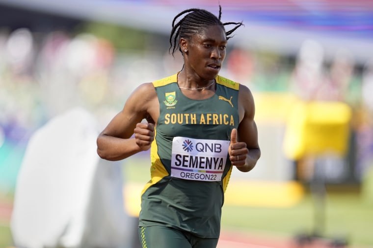 Caster Semenya during a heat in the women's 5000-meter run at the World Athletics Championships in Eugene, Ore.