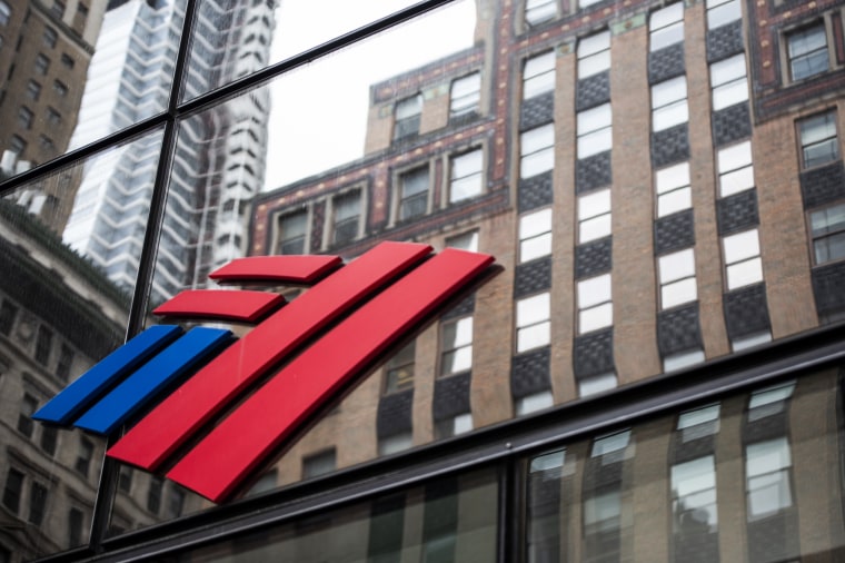 A Bank of America branch in New York on April 10, 2020.