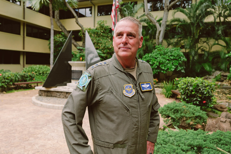 General Mike Minihan at Hickam Air Force base in Honolulu, on July 9, 2023.
