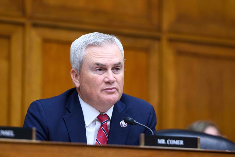 Rep. James Comer, R-KY, speaks as Centers for Disease Control Director Rochelle Walensky testifies before the House Select Subcommittee on the Coronavirus Pandemic oversight hearing on CDC policies and decisions during the COVID-19 pandemic, on Capitol Hill in Washington, DC, on June 13, 2023.