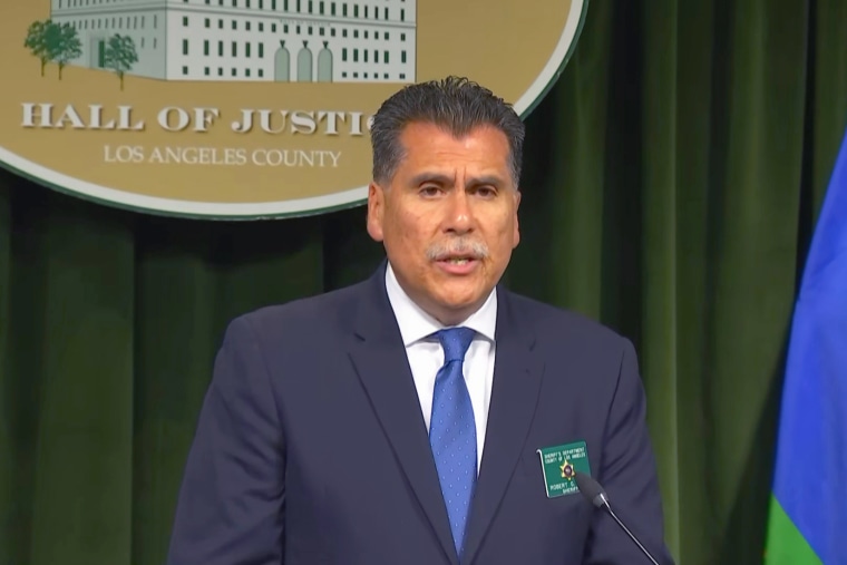 Sheriff of Los Angeles County Robert Luna speaks at the Hall of Justice in Los Angeles, on July 12, 2023.