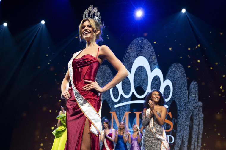Rikkie Kolle poses after being crowned winner in the Miss Netherlands beauty pageant in Leusden, Netherlands