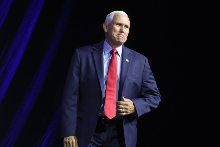 Former Vice President Mike Pence arrives to the Family Leadership Summit