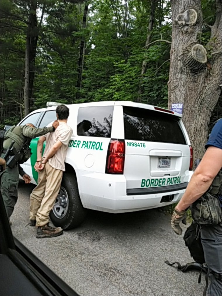 Police arrest Michael Burham in Warren, Pa., on July 15, 2023.