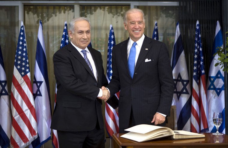 Benjamin Netanyahu and Joe Biden in Jerusalem