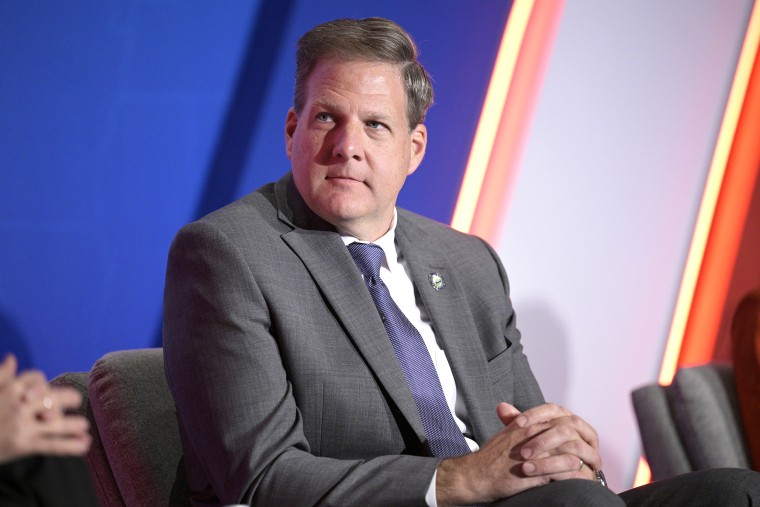 FILE - New Hampshire Gov. Chris Sununu takes part in a panel discussion during a Republican Governors Association conference on Nov. 15, 2022, in Orlando, Fla. Govs. Brian Kemp of Georgia and Sununu on Thursday, Dec. 15, immediately banned the use of TikTok and popular messaging applications from all computer devices controlled by their state governments, saying the Chinese government may be able to access users' personal information.
