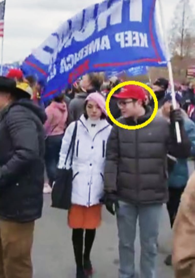 Jennifer Vargas Geller aka "pink beret," left, and Spencer Geller. 