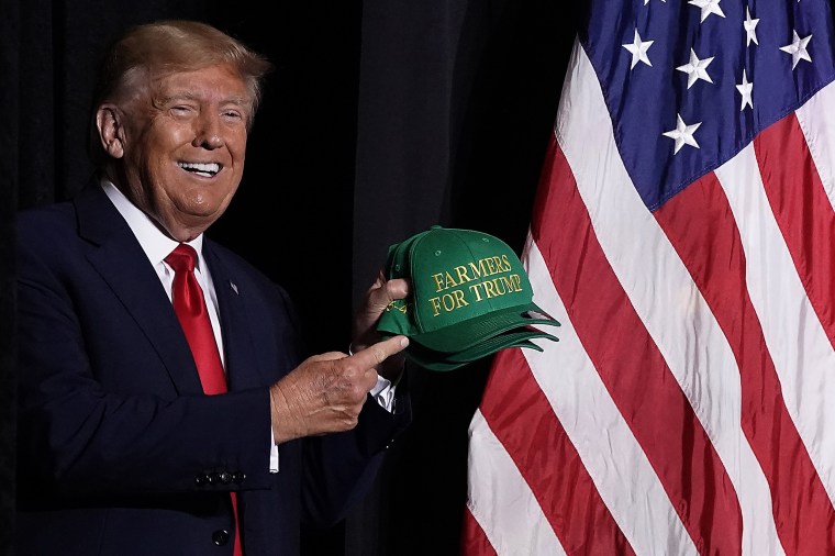 Former President Donald Trump arrives for a rally on July 7, 2023 in Council Bluffs, Iowa.