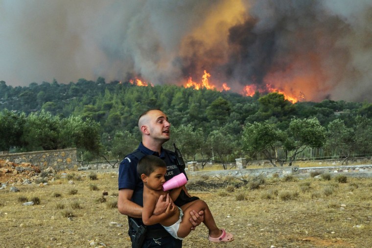 Europe braced for new high temperatures on July 18, 2023, under a relentless heatwave and wildfires that have scorched swathes of the Northern Hemisphere, forcing the evacuation of 1,200 children close to a Greek seaside resort. 