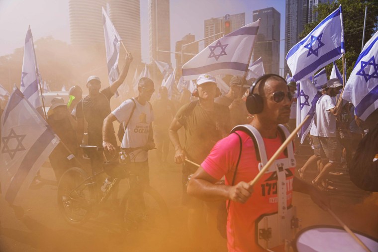 Manifestación de reservistas militares israelíes en Tel Aviv