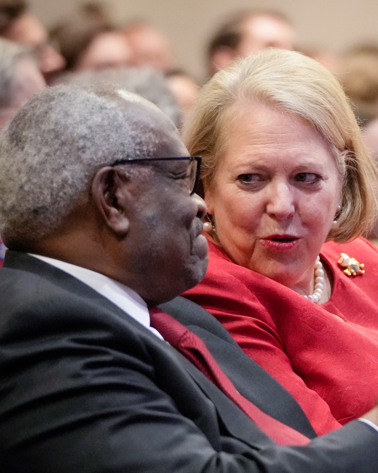 Ginny Thomas and Clarence Thomas.