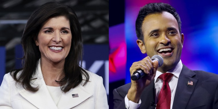 Nikki Haley and Vivek Ramaswamy are up against Donald Trump, Ron DeSantis and others in the Republican primary.