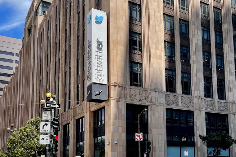 Image: The Twitter was partially removed at their headquarters building in San Francisco on July 24, 2023.