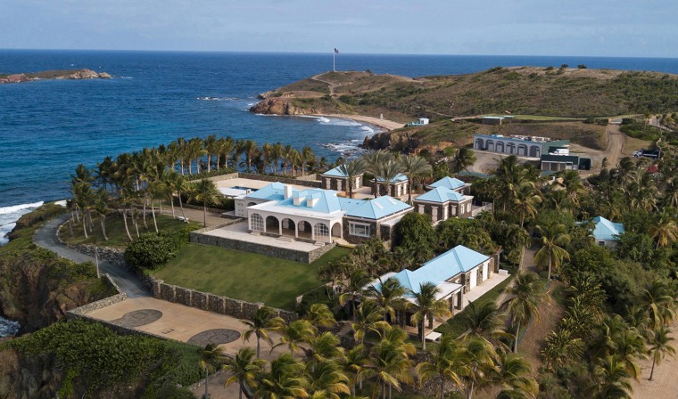 Jeffrey Epstein's former home on the island of Little St. James in the U.S. Virgin Islands.