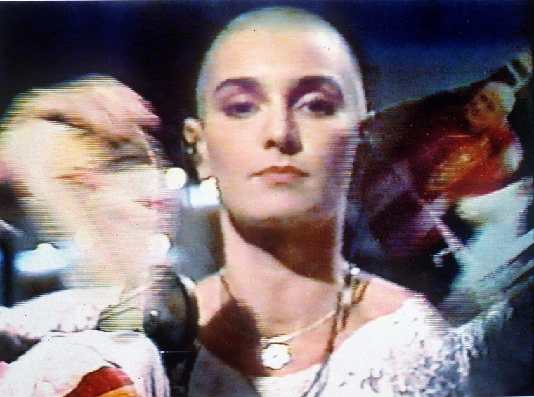 Sinead O’Connor performs on "Saturday Night Live" in 1992.
