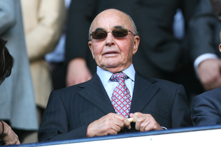 ENIC International Limited Owner Joe Lewis in the stands with Tottenham Hotspur Chairman Daniel Levy (R)