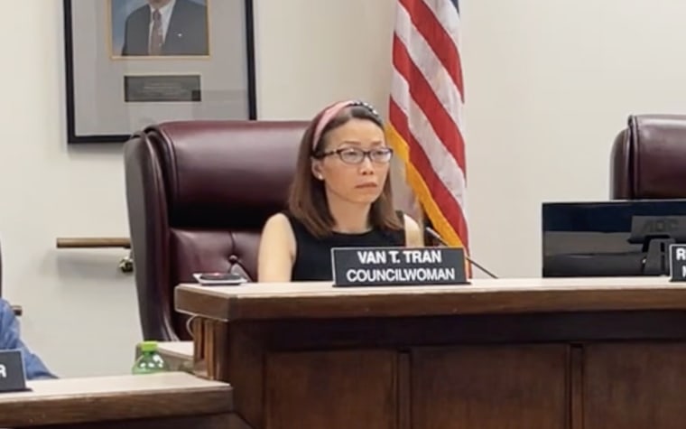 Councilwoman Van Tran during a council meeting in Morrow, Ga., on July 25, 2023.