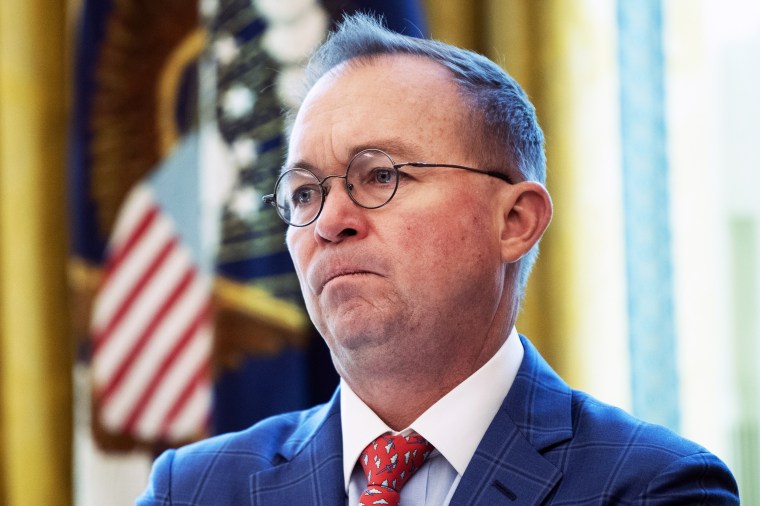 Mick Mulvaney in the Oval Office of the White House