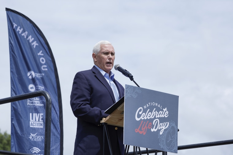 Mike Pence during a Celebrate Life Day rally outside the Lincoln Memorial in Washington